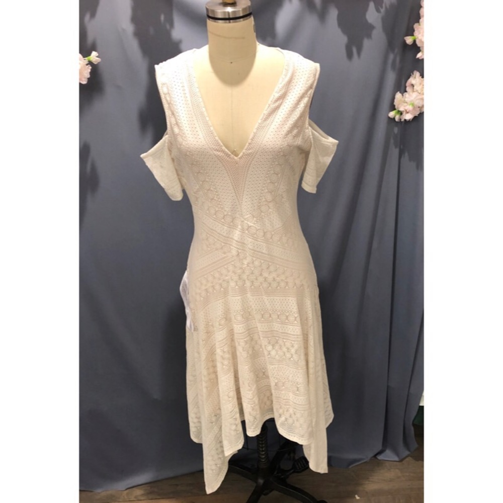 BCBGMaxAzaria Asymmetrical Cold-Shoulder Dress